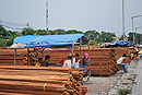 Jakarta - Der Alte Hafen Sunda Kelapa - Hauptstadt Indonesiens Jakarta - Insel Java. Holz aus Kalimanten wird transportiert